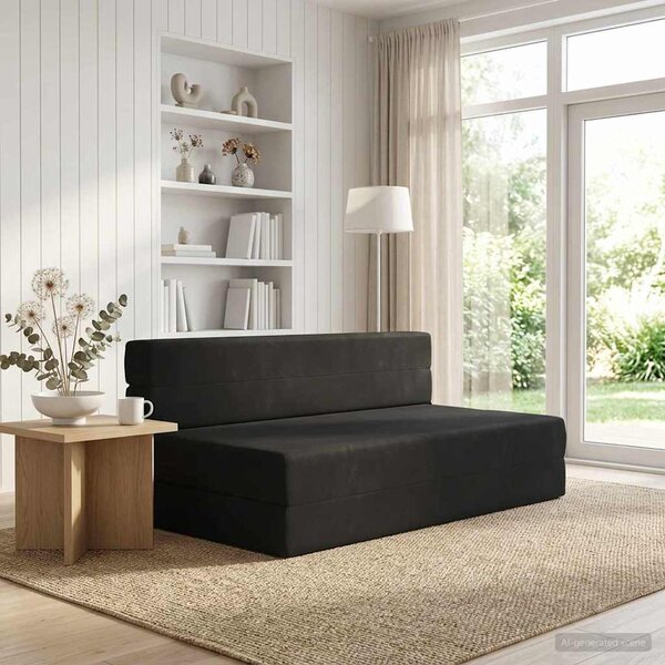 Összecsukható kanapéágy Fekete 152 x 86,5 x 60 cm Szövet