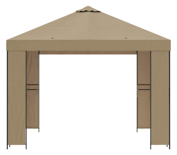 Pavilon 3 x 3 m Bézs Poliészter és acél 190 gsm