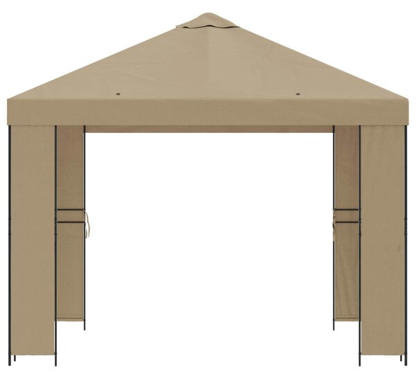 Pavilon 3 x 3 m Bézs Poliészter és acél 190 gsm