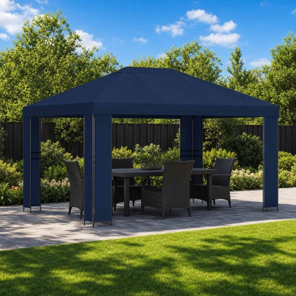 Pavilon 4 × 3 m Kék Poliészter és acél 190 gsm