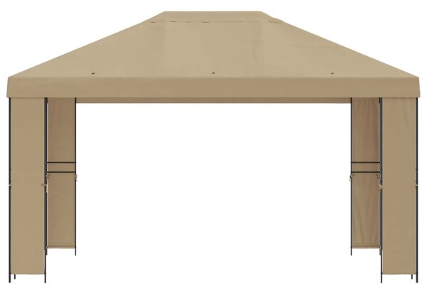 Pavilon 4 × 3 m Bézs Poliészter és acél 190 gsm