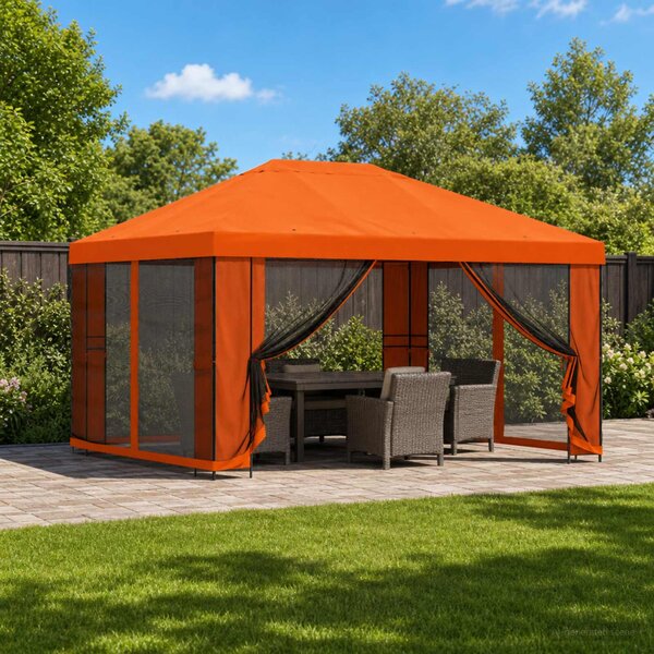 Kerti pavilon oldalfalakkal 4 x 3 m Narancssárga