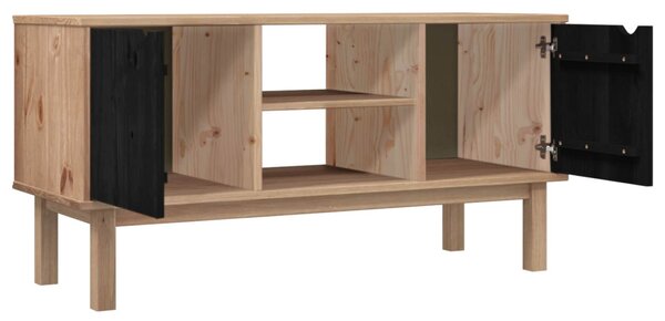 TV állvány OTTA 113,5 x 43 x 57 cm Fekete Tömör Fenyőfa