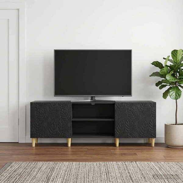 TV szekrény 150 x 31 x 50 cm Fekete Szerelt Fa