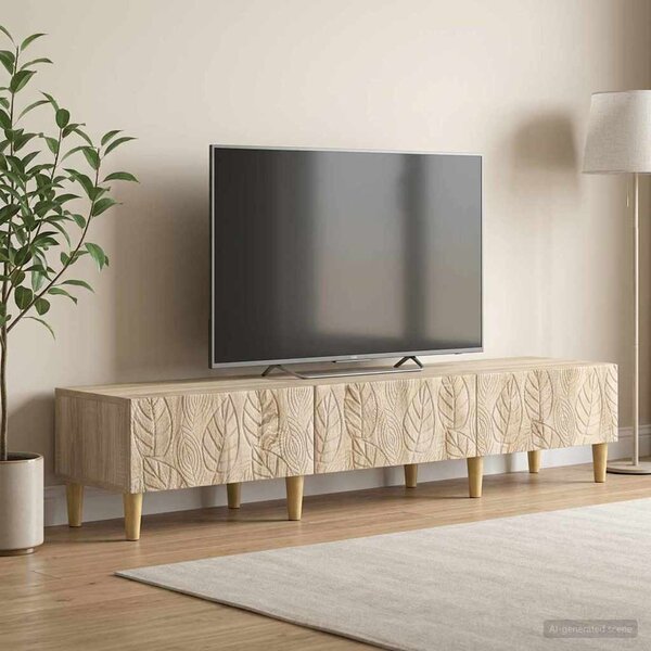 TV szekrény 147 x 34,5 x 30 cm Sonoma Tölgy Szerelt Fa