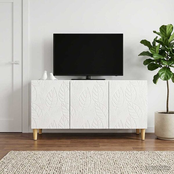 TV szekrény 99 x 34,5 x 50 cm Magasfényű Fehér Szerelt Fa