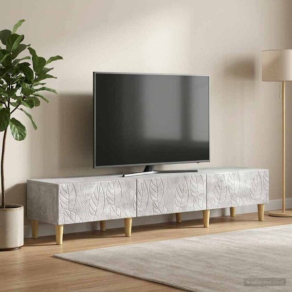 TV szekrény 147 x 34,5 x 30 cm Betonszürke Szerelt Fa