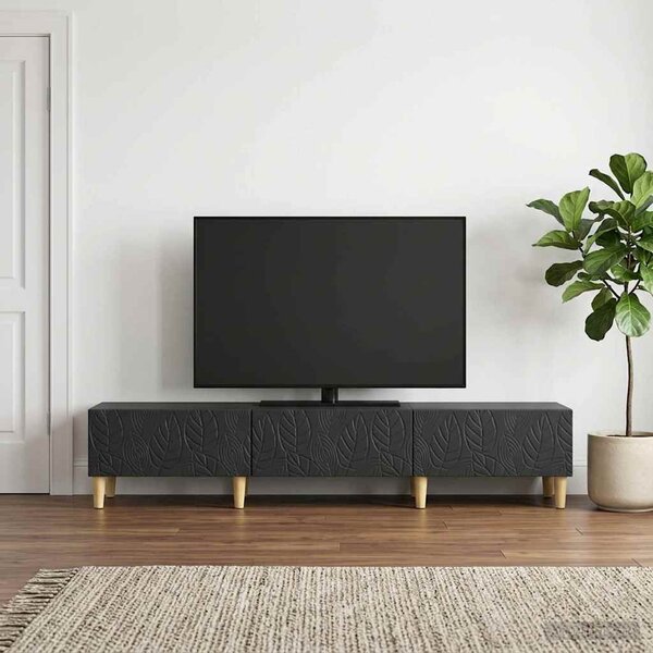 TV szekrény 147 x 34,5 x 30 cm Fekete Szerelt Fa