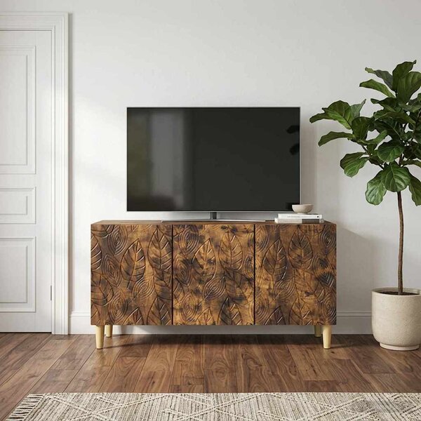 TV szekrény 99 x 34,5 x 50 cm Füstös Tölgy Szerelt Fa