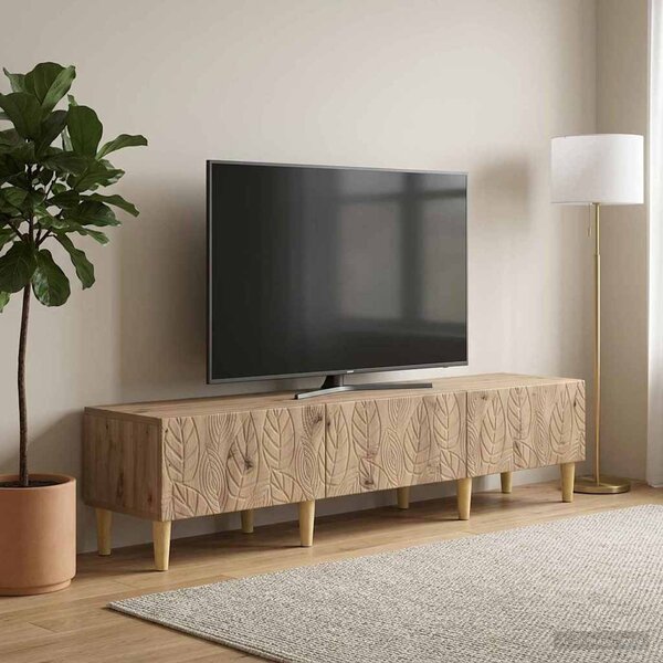 TV szekrény 147 x 34,5 x 30 cm Kézműves Tölgy Szerelt Fa