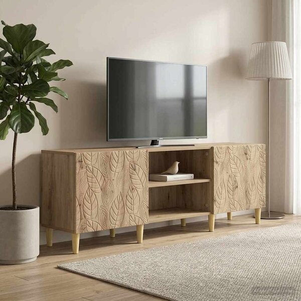 TV szekrény 150 x 31 x 50 cm Kézműves Tölgy Szerelt Fa