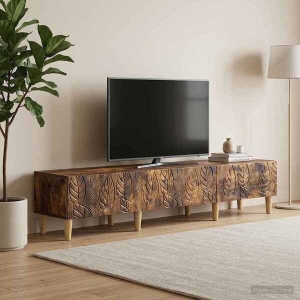 TV szekrény 147 x 34,5 x 30 cm Füstös Tölgy Szerelt Fa