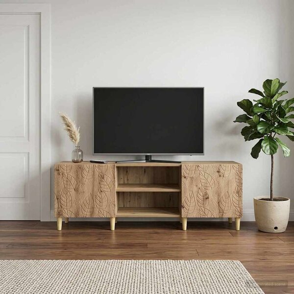 TV szekrény 150 x 31 x 50 cm Kézműves Tölgy Szerelt Fa