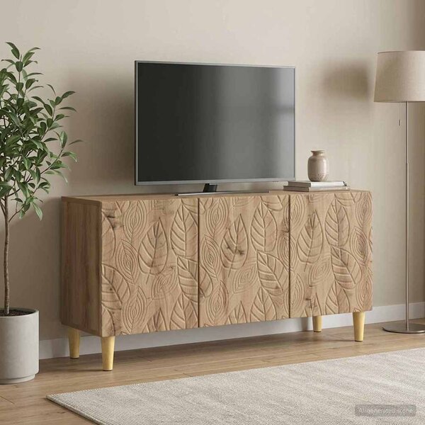 TV szekrény 99 x 34,5 x 50 cm Kézműves Tölgy Szerelt Fa