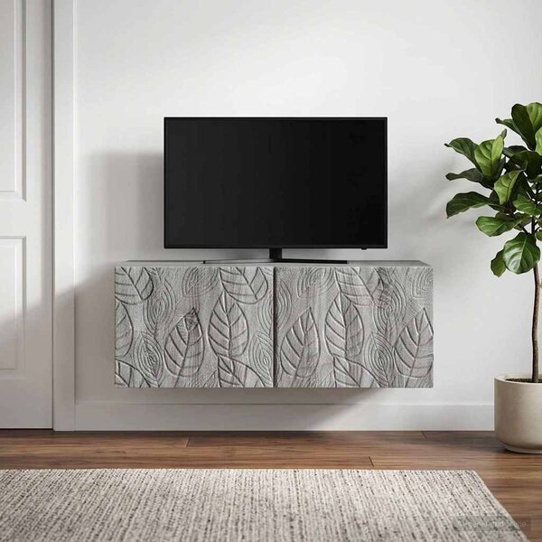Fali TV szekrény 59,5 x 31 cm Szürke Sonoma Szerelt Fa