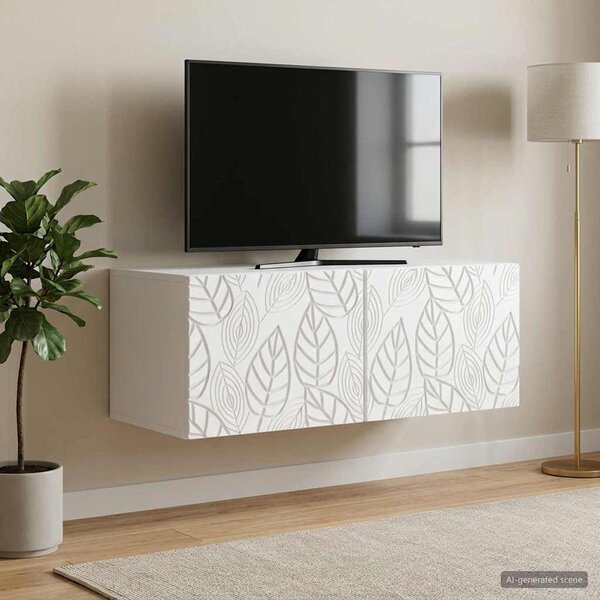Fali TV szekrény 59,5 x 31 cm Fehér Szerelt Fa Falra szerelhető