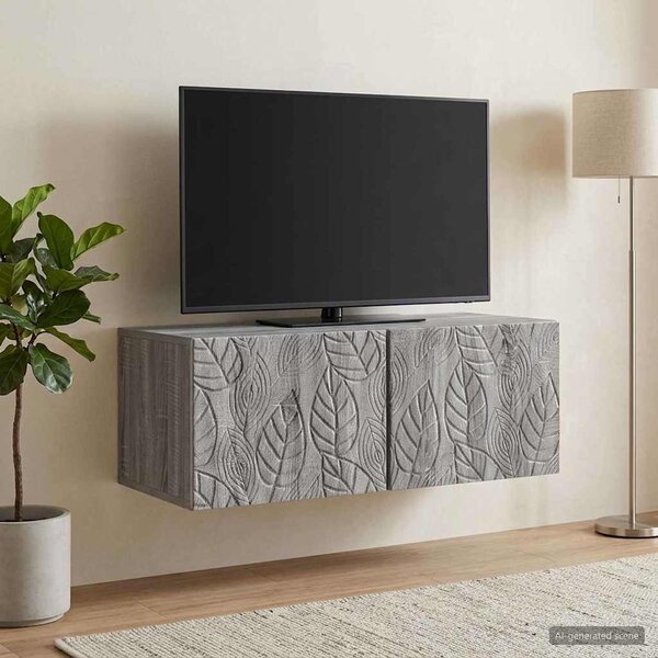 Fali TV szekrény 59,5 x 31 cm Szürke Sonoma Szerelt Fa
