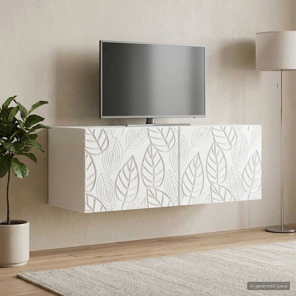 Fali TV szekrény 98 x 41 x 30 cm Fehér Szerelt Fa