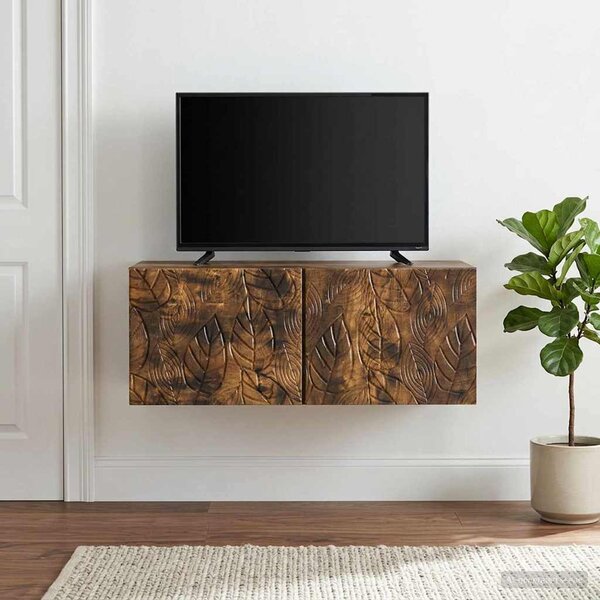 Fali TV szekrény 59,5 x 31 cm Füstös Tölgy Szerelt Fa