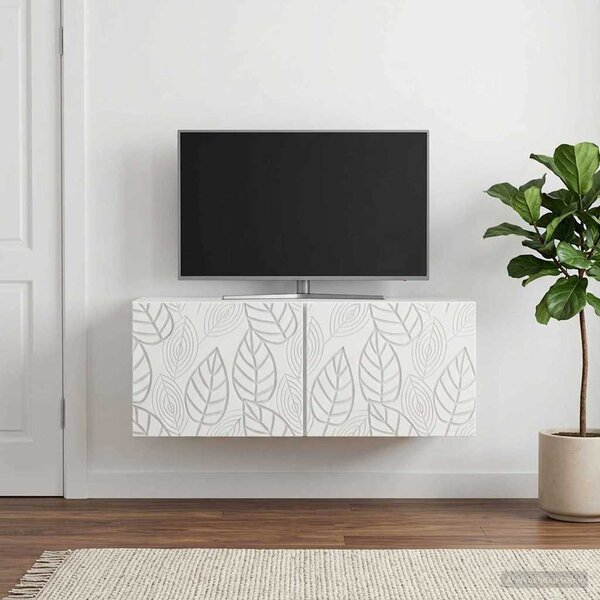 Fali TV szekrény 98 x 41 x 30 cm Fehér Szerelt Fa