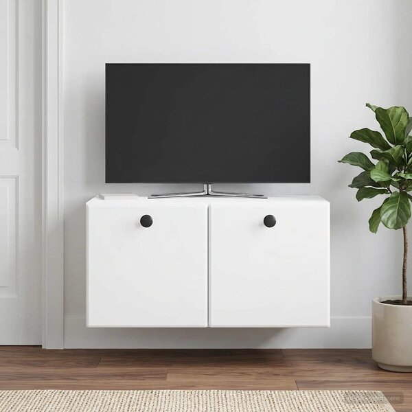 Fali TV szekrény 59,5 x 31 x 30 cm Fehér Szerelt Fa