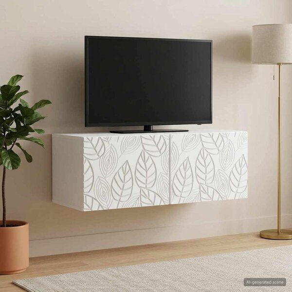 Fali TV szekrény 78,5 x 31 cm Fehér Szerelt Fa Falra szerelhető