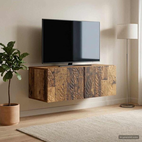 Fali TV szekrény 98 x 31 cm Antik Fa Szerelt Fa