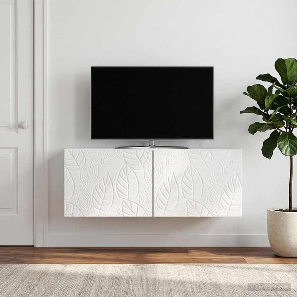 Fali TV szekrény 98 x 31 cm Magasfényű Fehér