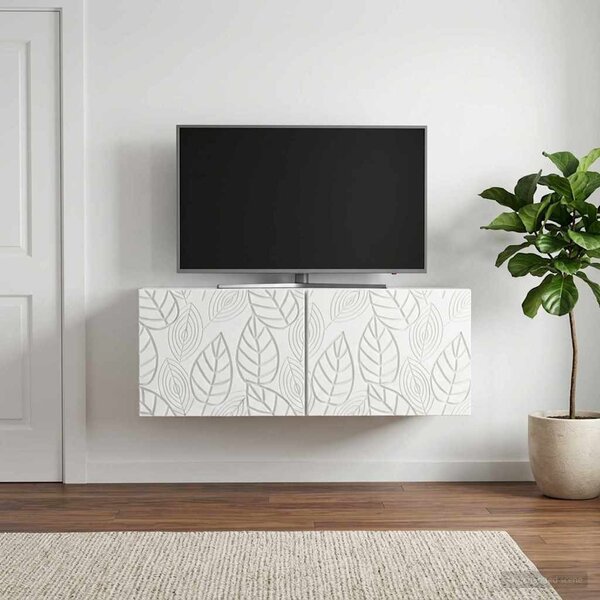 Fali TV szekrény 78,5 x 31 cm Fehér Szerelt Fa Falra szerelhető
