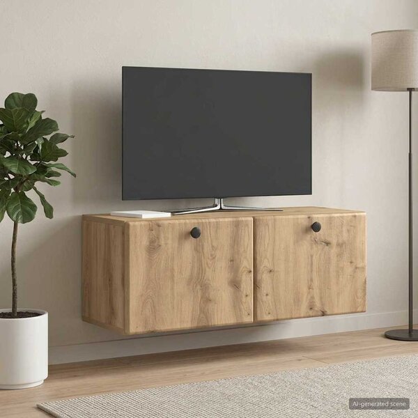 Fali TV szekrény 78,5 x 31 x 30 cm Kézműves Tölgy Szerelt Fa