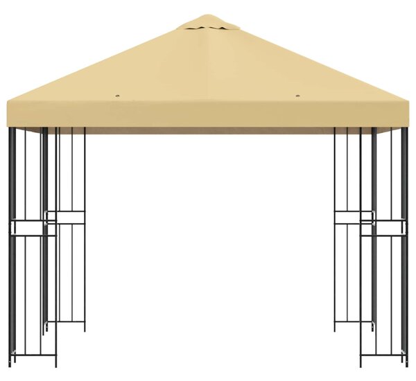 Pavilon 3 x 3 m Krémszínű Poliészter és acél 190 gsm