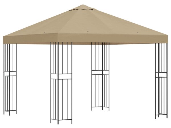 Pavilon 3 x 3 m Bézs Poliészter és acél 190 gsm