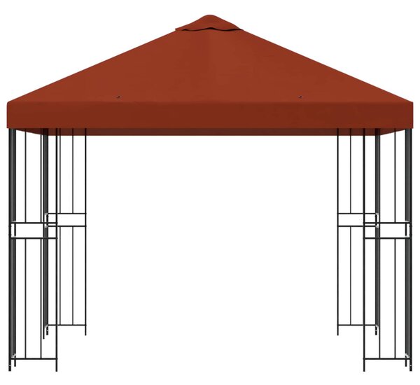 Pavilon 3 x 3 m Terrakotta Poliészter és acél 190 gsm