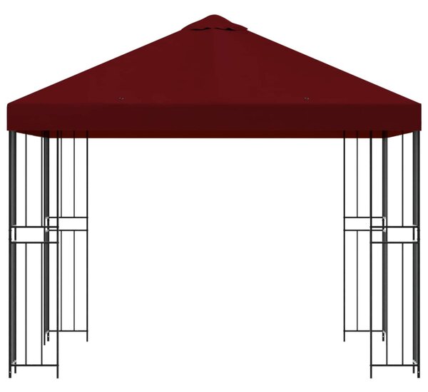 Pavilon 3 x 3 m Burgundi Poliészter és acél 190 gsm