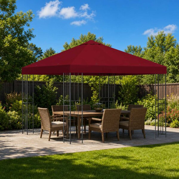 Pavilon 3 x 3 m Burgundi Poliészter és acél 190 gsm