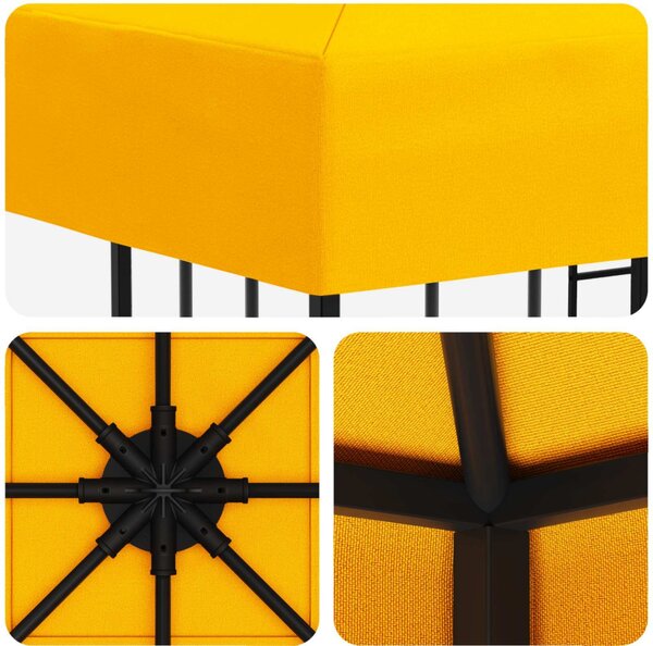 Pavilon 3 x 3 m Sárga Poliészter és acél 190 gsm