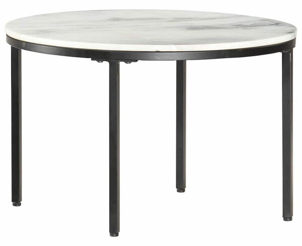 Fehér és fekete valódi tömör márvány dohányzóasztal Ø65 cm