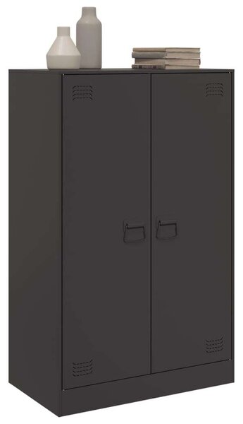 VidaXL Acél Tálalószekrény - Fekete - 67x39x107 cm