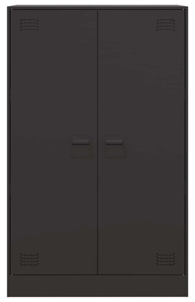 VidaXL Acél Tálalószekrény - Fekete - 67x39x107 cm