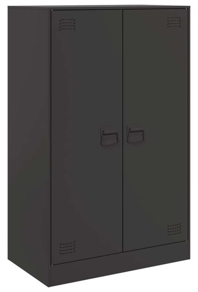 VidaXL Acél Tálalószekrény - Fekete - 67x39x107 cm