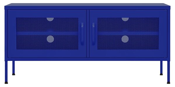 Tengerészkék acél TV-szekrény 105 x 35 x 50 cm