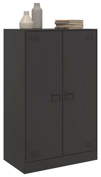 VidaXL Acél Tálalószekrény - Fekete - 67x39x107 cm