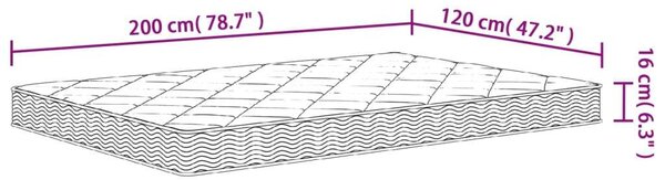 VidaXL Habmatrac - Közepesen Puha - 120x200 cm