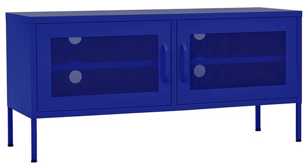 Tengerészkék acél TV-szekrény 105 x 35 x 50 cm