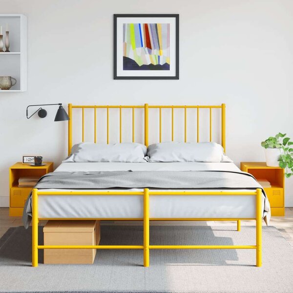 VidaXL Acél Éjjeliszekrény Szett - 2 db - Mustársárga - 34,5x39x44 cm
