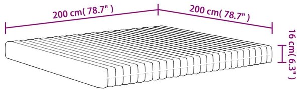 VidaXL Habmatrac - Közepesen Puha - 200x200 cm