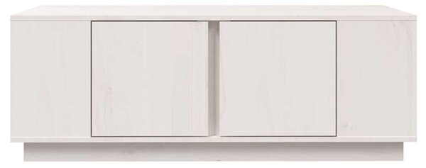 Fehér tömör fenyőfa dohányzóasztal 110x50x40 cm