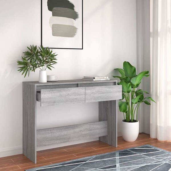 Szürke sonoma szerelt fa dohányzóasztal 100x35x76,5 cm