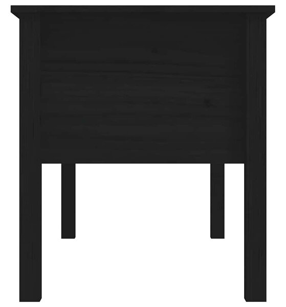 Fekete tömör fenyőfa dohányzóasztal 102 x 49 x 55 cm