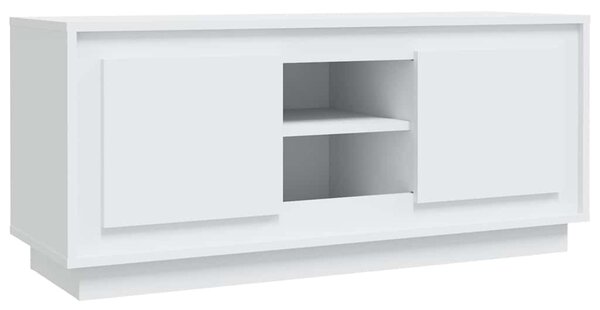 Fehér szerelt fa TV-szekrény 102 x 35 x 45 cm